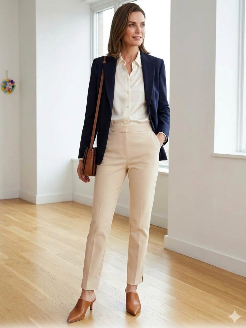 Lafayette 148 NY Bleecker Slim Leg Ankle Pants Beige Tan Size 8 Side Zip